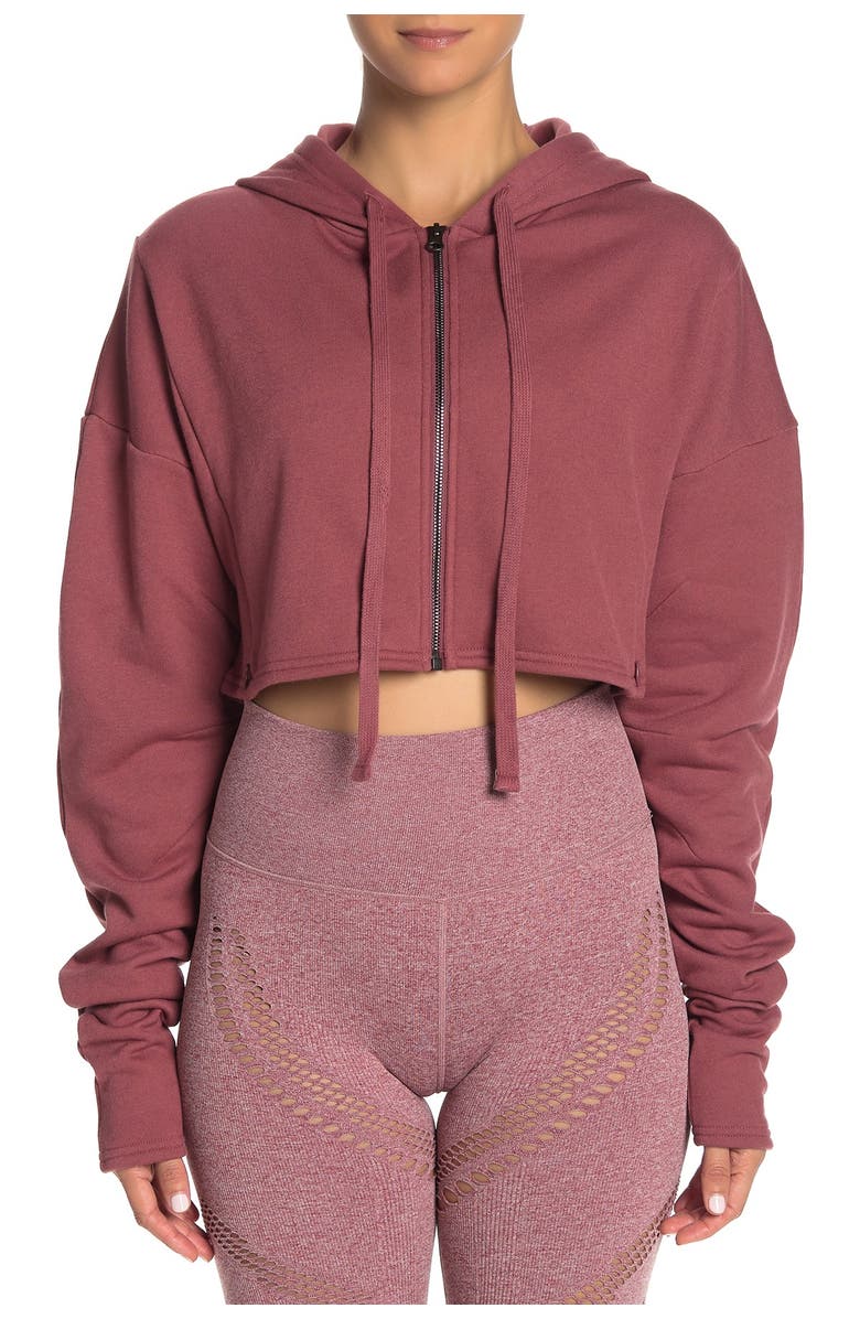 Alo Extreme Crop Hoodie, Alternate, color, 