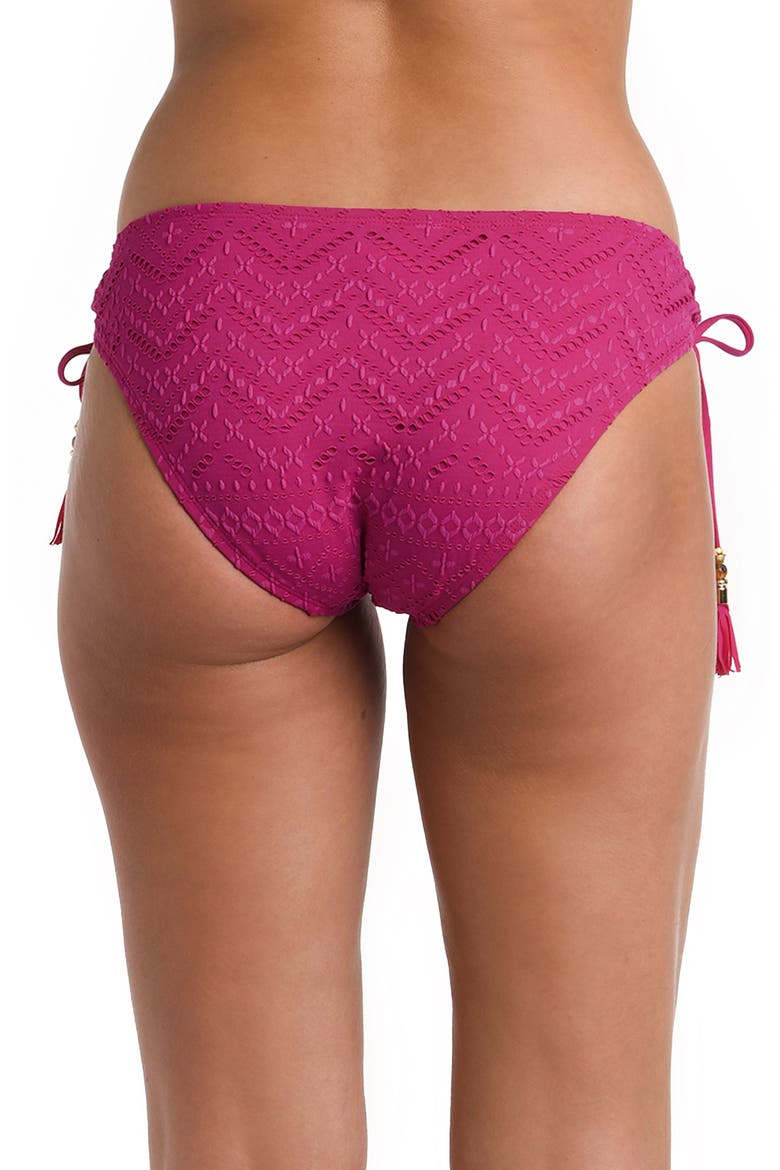Salt Side Tie Hipster Bikini Bottoms, Alternate, color, MAGENTA