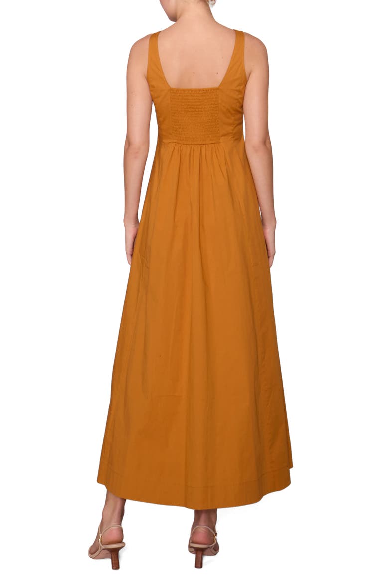Poplin Maxi Dress, Alternate, color, MUSTARD