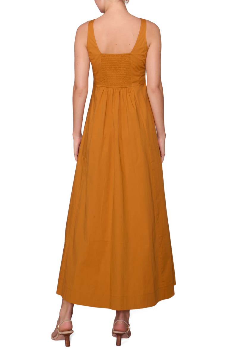 MELLODAY Poplin Maxi Dress, Alternate, color, Mustard