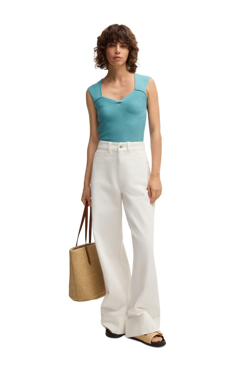 BOSS Orange Fobertino Rib Top, Alternate, color, Bright Blue