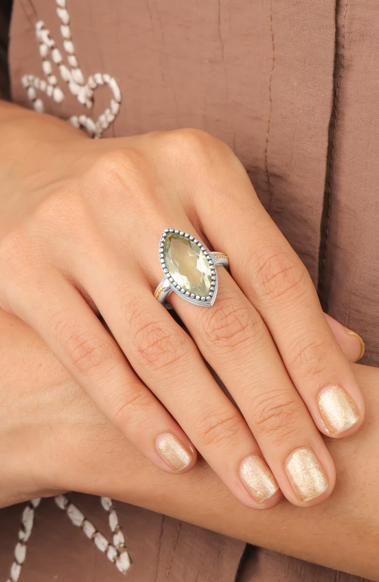 YS GEMS Marquise Cut Green Quartz Ring, Alternate, color,