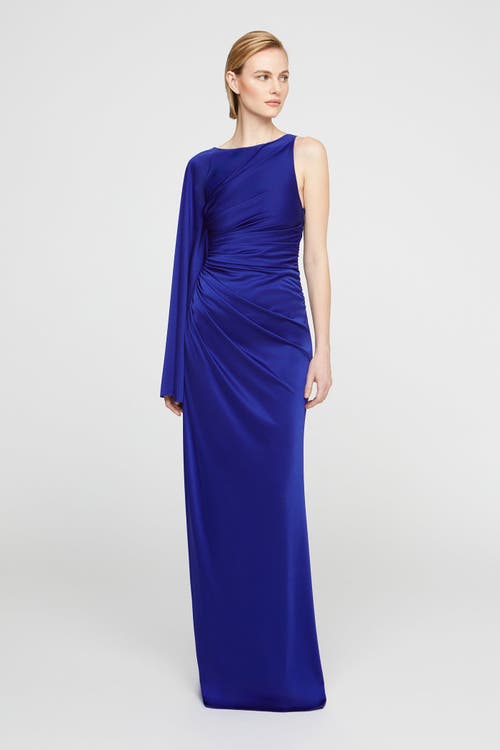 Halston Elyssia Jersey Gown In Blue