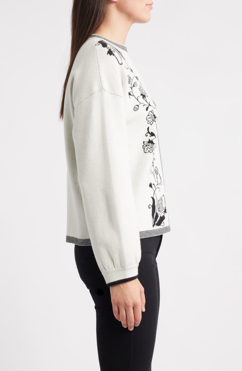 ZOE AND CLAIRE Jacquard Floral Sweater, Alternate, color,