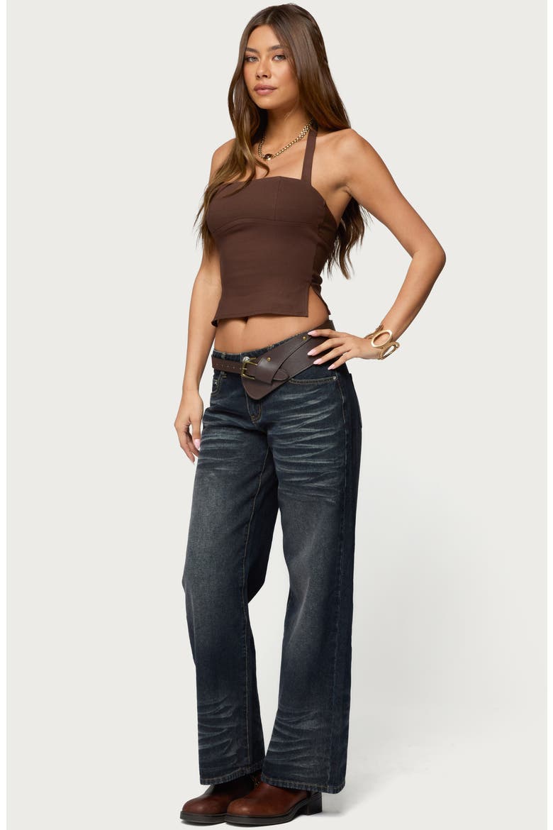 Dara Halter Top, Alternate, color, DARK-BROWN