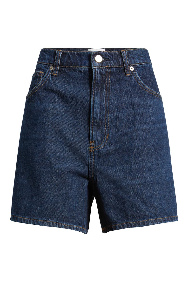 Saige High Waist Raw Hem Denim Cutoff Shorts, Alternate, color, TITAN