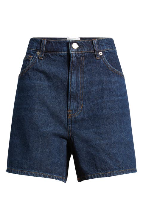 Saige High Waist Raw Hem Denim Cutoff Shorts