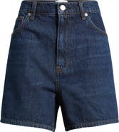 Reformation Saige High Waist Raw Hem Denim Cutoff Shorts