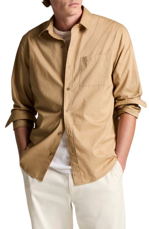 Cotton Poplin Button-Up Shirt