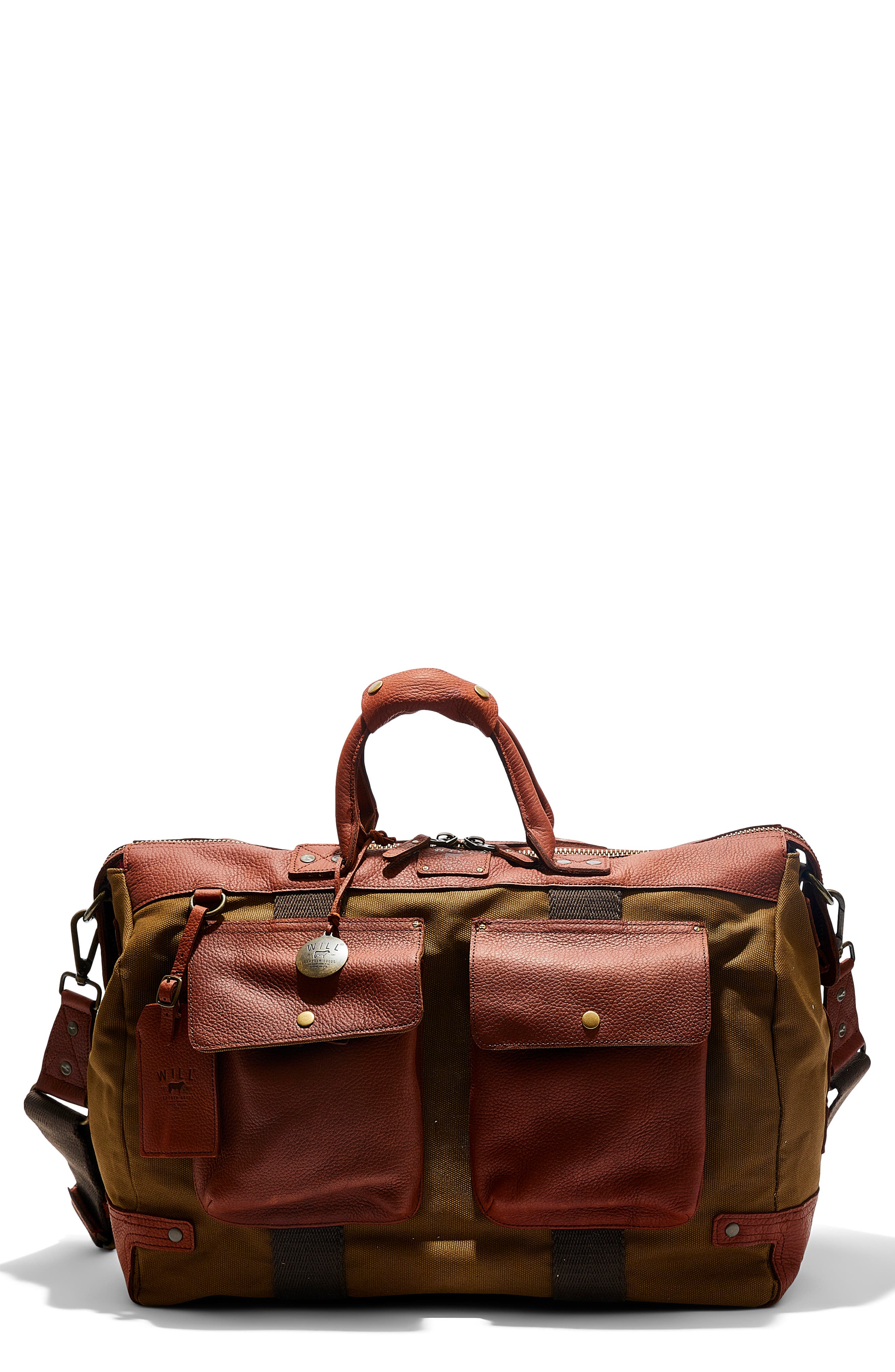 Will Leather Goods Traveler Duffel Bag, Main, color, Tobacco/ Cognac