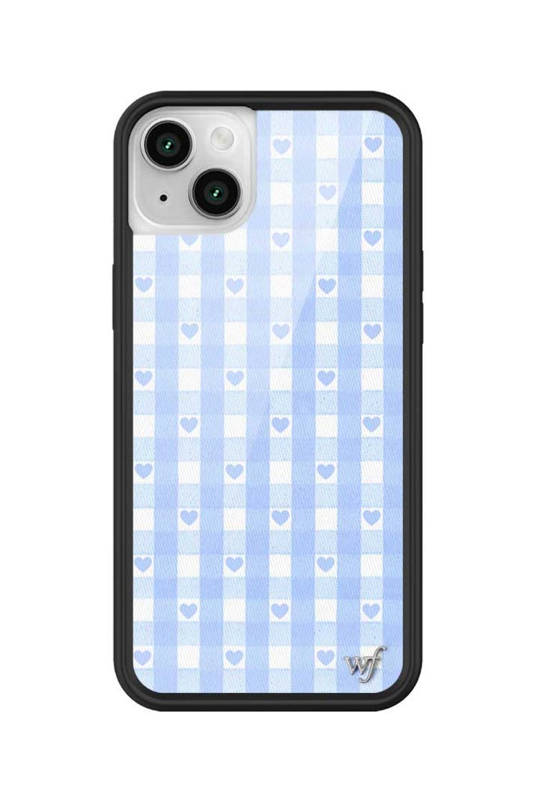 Gingham Hearts | Blue iPhone Case, Alternate, color, Blue