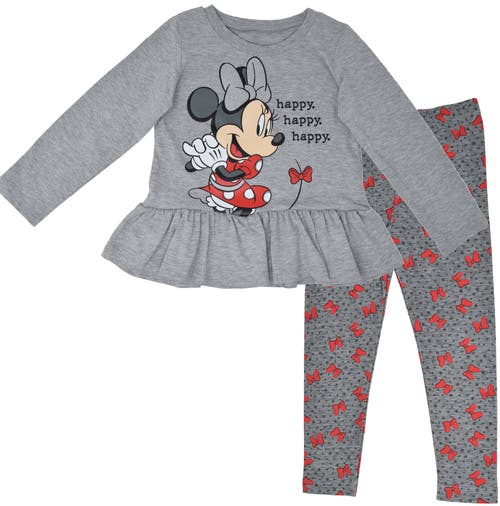 Disney Babies'  Long Sleeve T-shirt & Leggings Set In Gray
