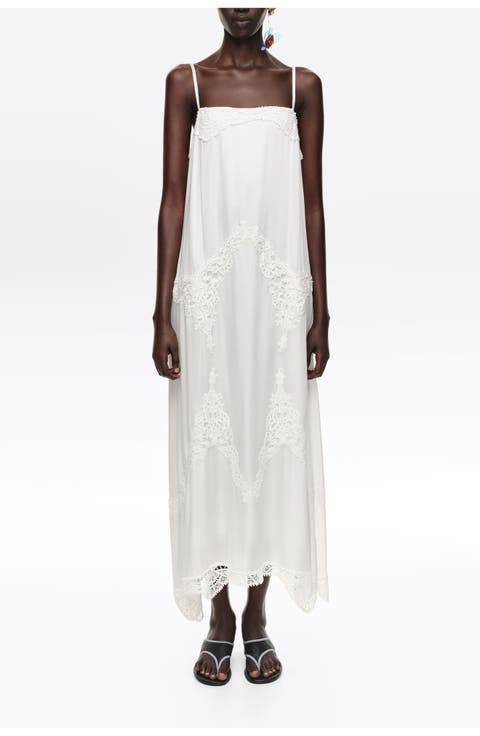 Strappy Crochet Midi Dress
