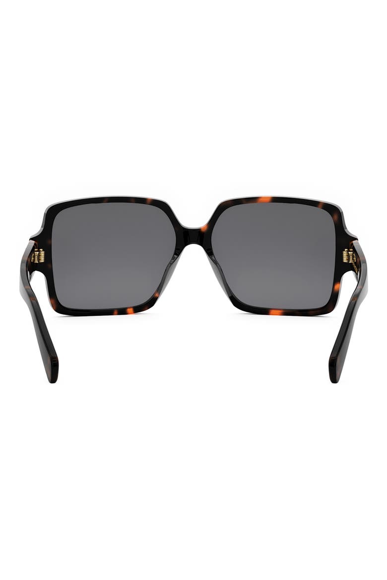 Triomphe 60mm Square Sunglasses, Alternate, color, DARK HAVANA / SMOKE
