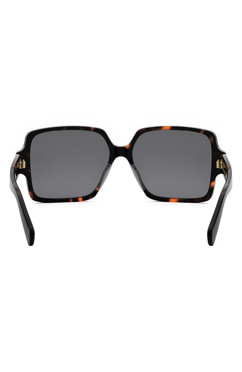 CELINE Triomphe 60mm Square Sunglasses, Alternate, color, Dark Havana / Smoke