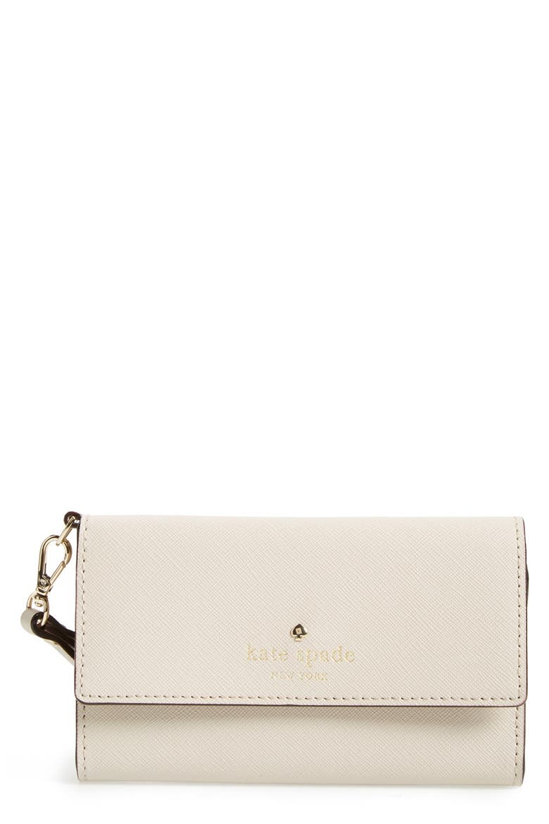 cedar street iPhone 6/6s leather wristlet, Main, color, CRISP LINEN