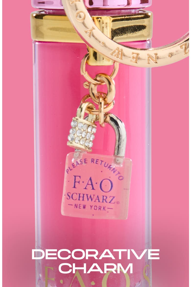 Lip Gloss with Lock Charm, Alternate, color, PINK