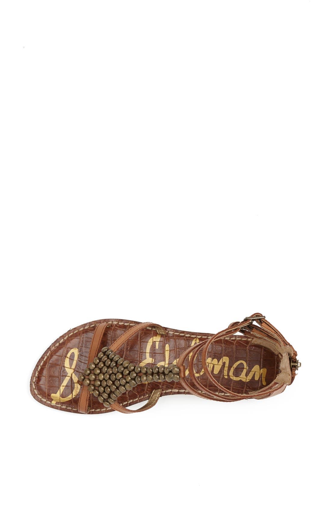 'Ginger' Sandal, Alternate, color, SADDLE LEATHER