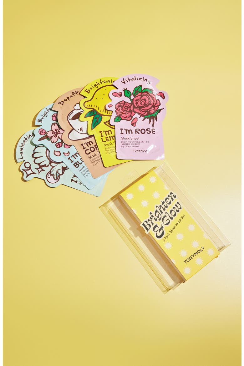 Brightening Glow Set of 5 Sheet Mask Set, Alternate, color, NO COLOR