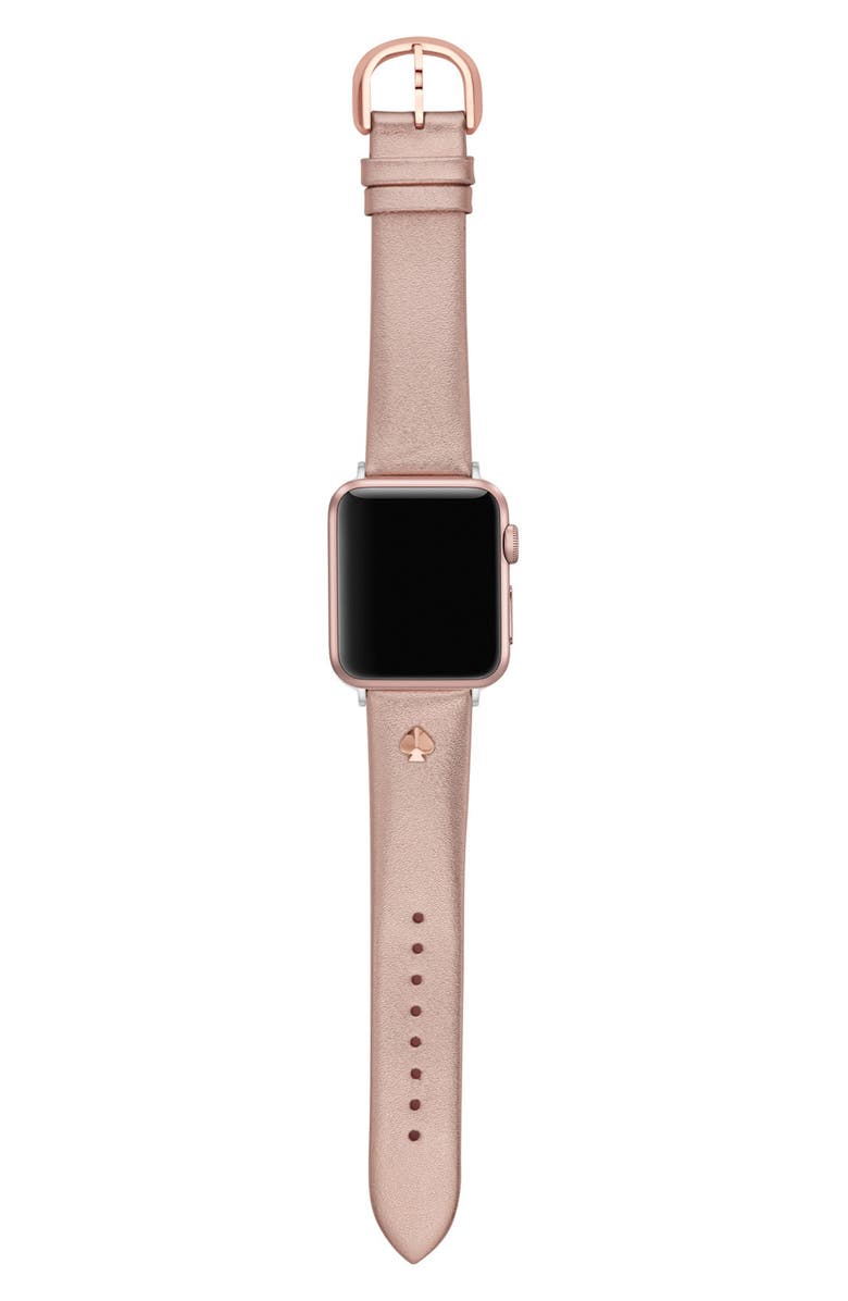 Kate Spade New York metallic leather 20mm Apple Watch<sup>®</sup> watchband, Alternate, color,