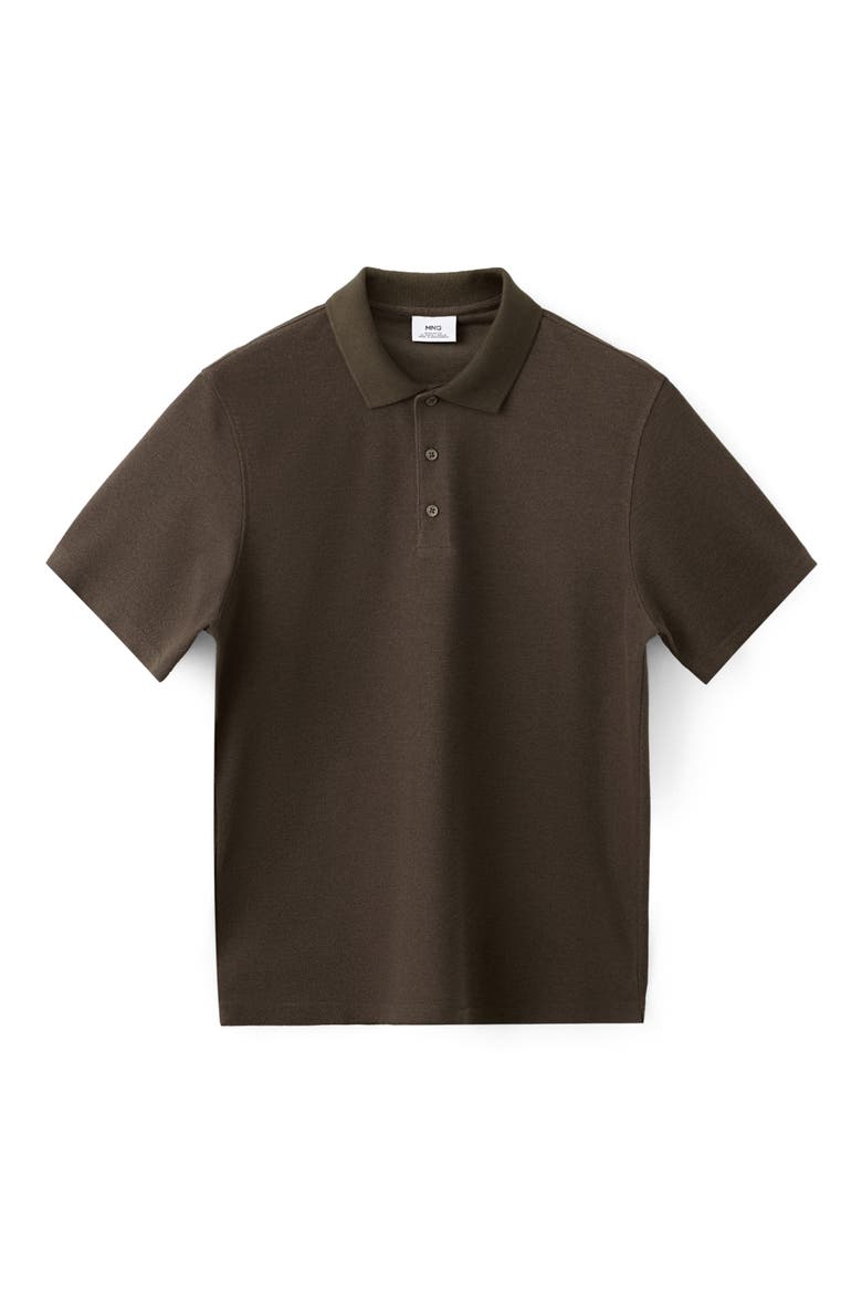 Textured Polo, Main, color, BROWN