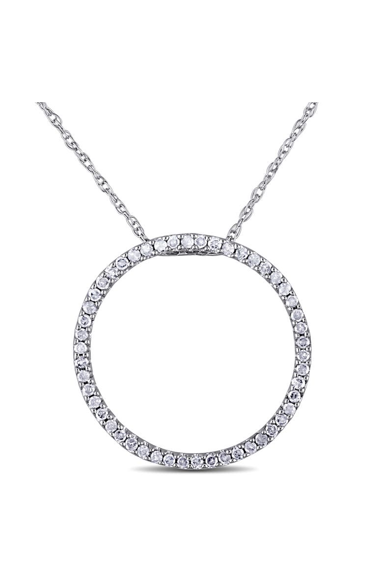 Julianna B. 1/4 CTW Diamond Circle Necklace 10k, Main, color, 10K White Gold