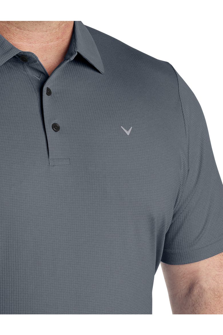 Big & Tall Classic Jacquard Golf Polo Shirt, Alternate, color, CAVIAR