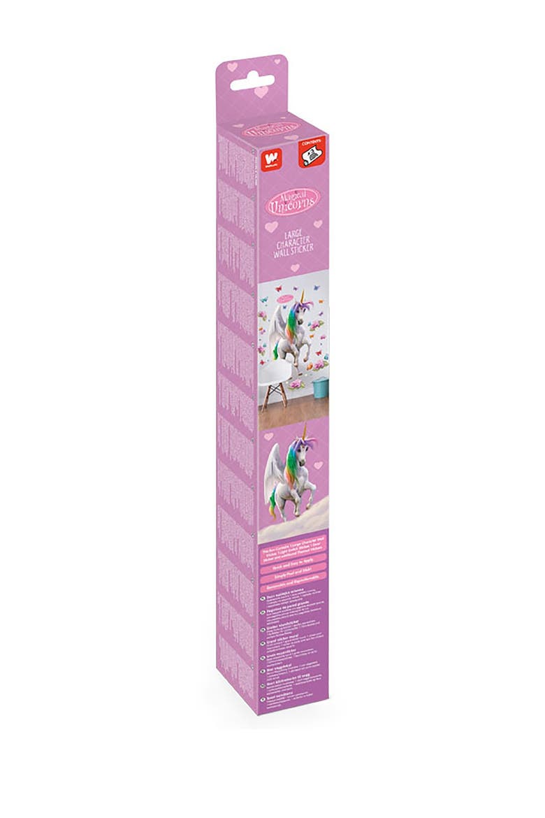 Magical Unicorn Large Character Sticker, Alternate, color, MULTICOLOR