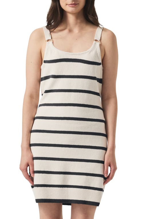Splendid Daphne Stripe Cotton Blend Sweater Minidress In White