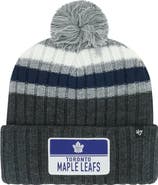'47 Men's '47 Gray Toronto Maple Leafs Stack Patch Cuffed Knit Hat with Pom