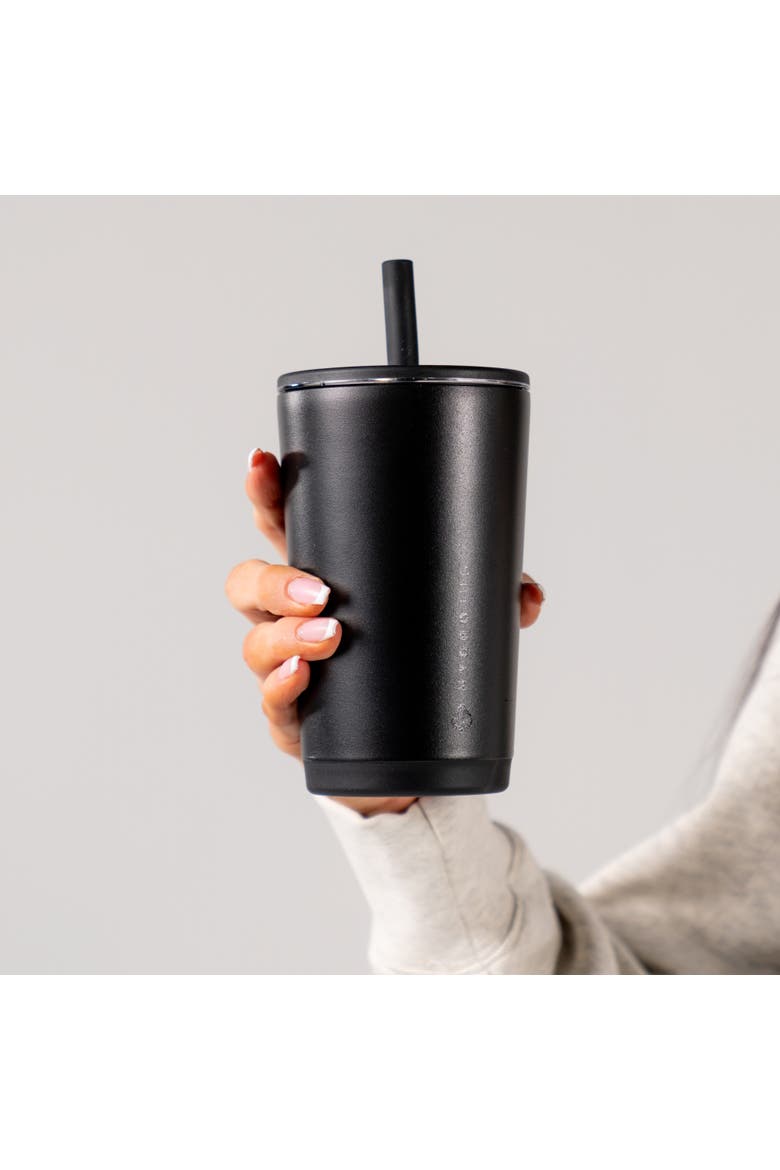 Everyday Tumbler - Ceramic-Lined Insulated Tumbler with Straw and Soft-Touch Lid, Cup Holder Friendly, Alternate, color, Black