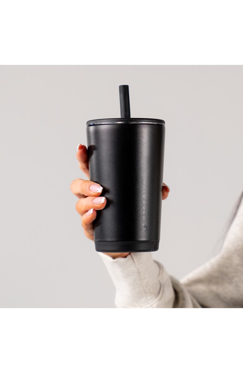 HydroJug Everyday Tumbler - Ceramic-Lined Insulated Tumbler with Straw and Soft-Touch Lid, Cup Holder Friendly, Alternate, color, Black