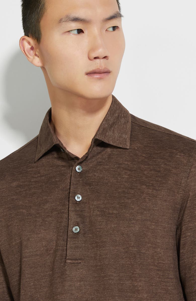 ZEGNA Linen Polo, Alternate, color,