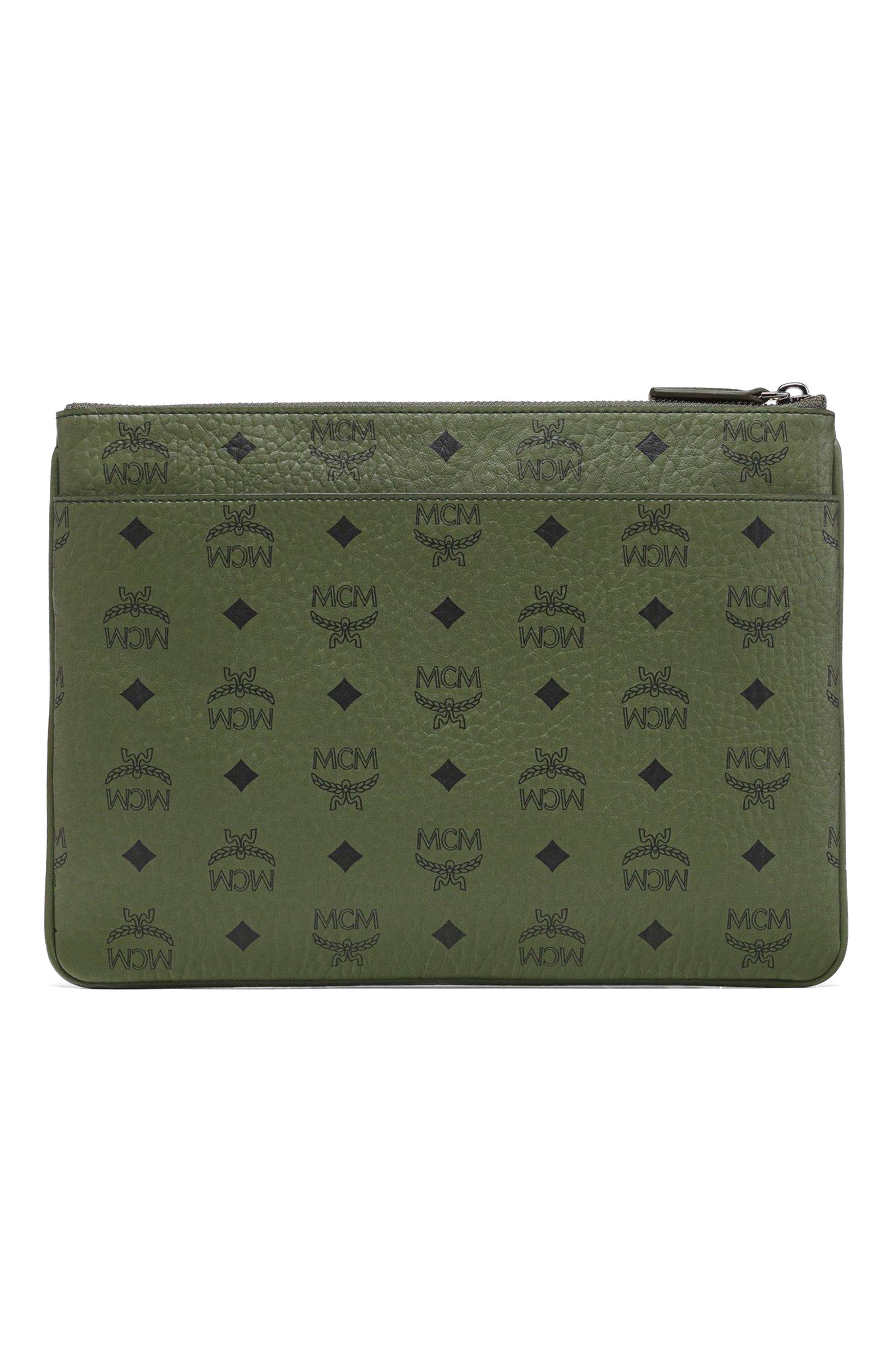 MCM Crossbody Pouch in Visetos Original, Alternate, color, Green