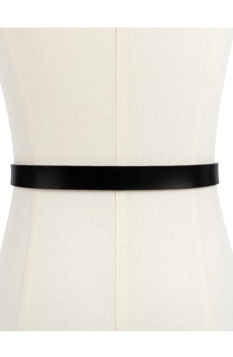 Kurt Geiger London Crystal Bow Buckle Leather Belt, Alternate, color, 