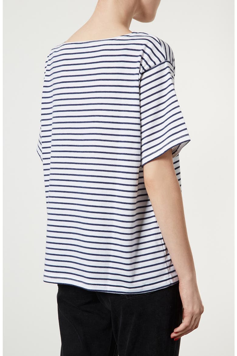 Breton Stripe Tee, Alternate, color, NAVY BLUE