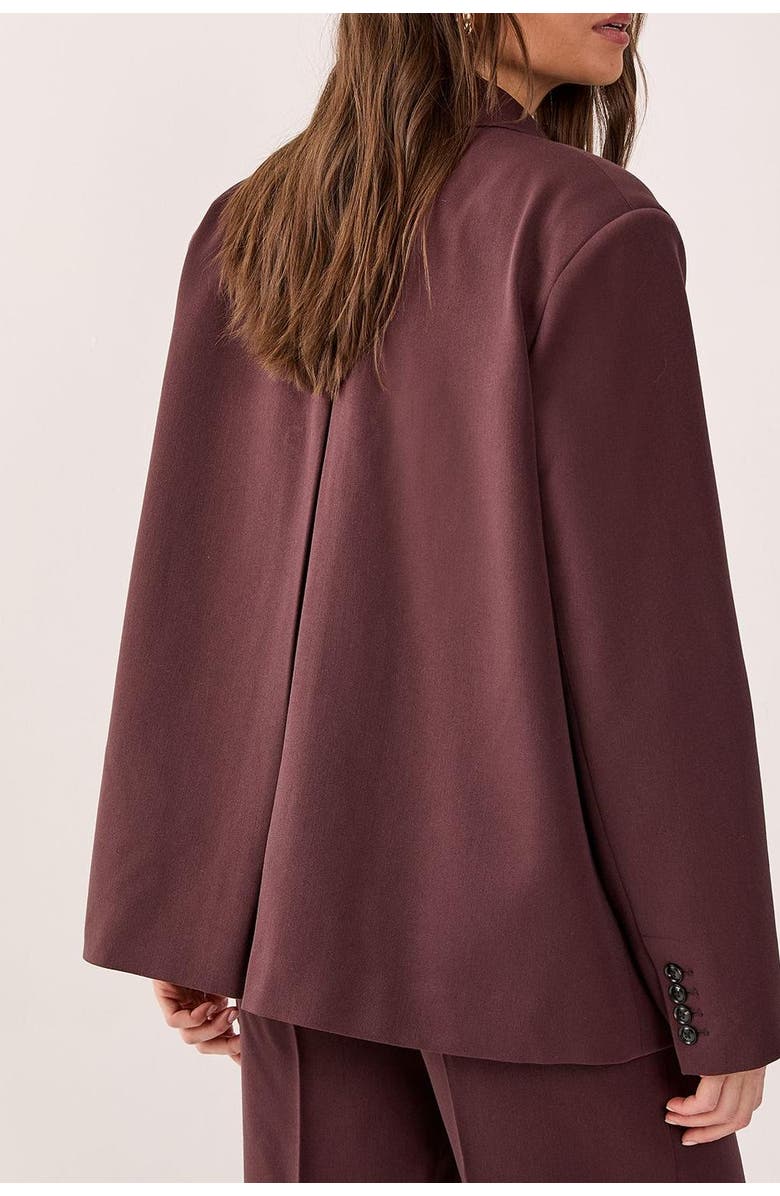 NASTY GAL Double Breasted Oversized Blazer, Alternate, color, Chocolate