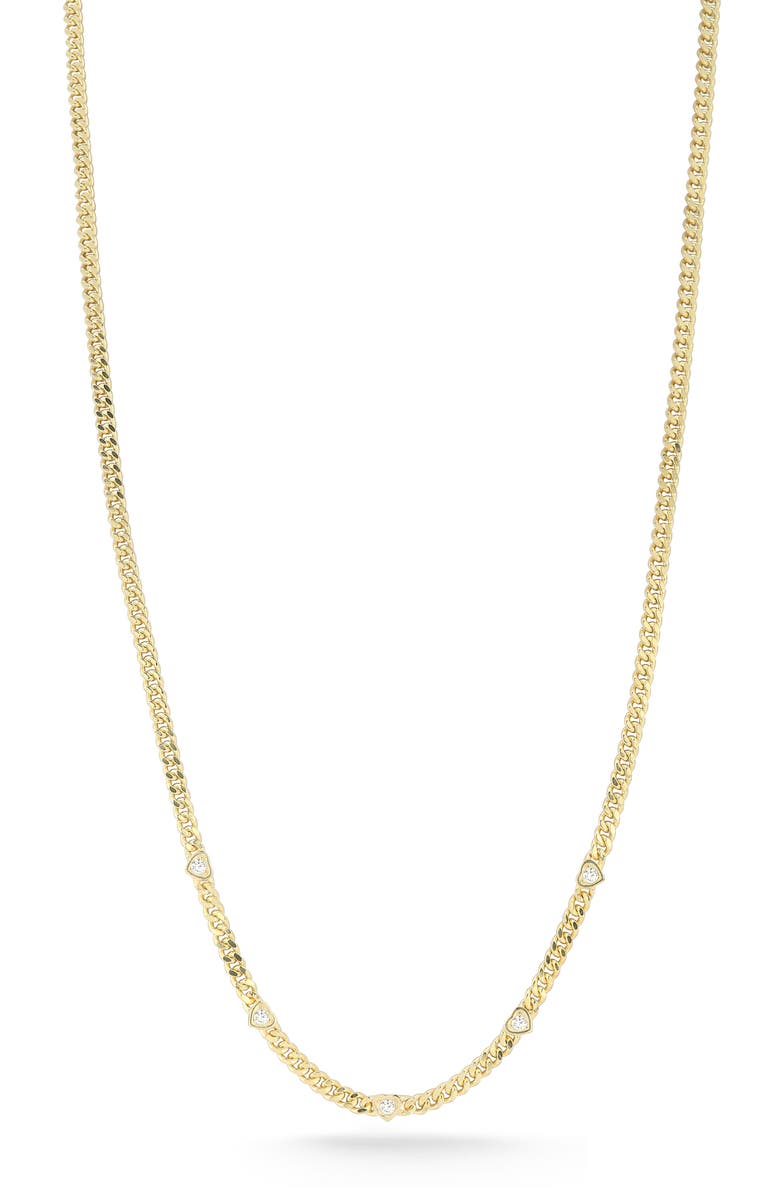 CHLOE AND MADISON Heart Curb Chain Necklace, Main, color, Gold