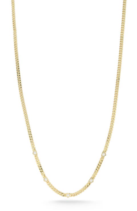 Heart Curb Chain Necklace