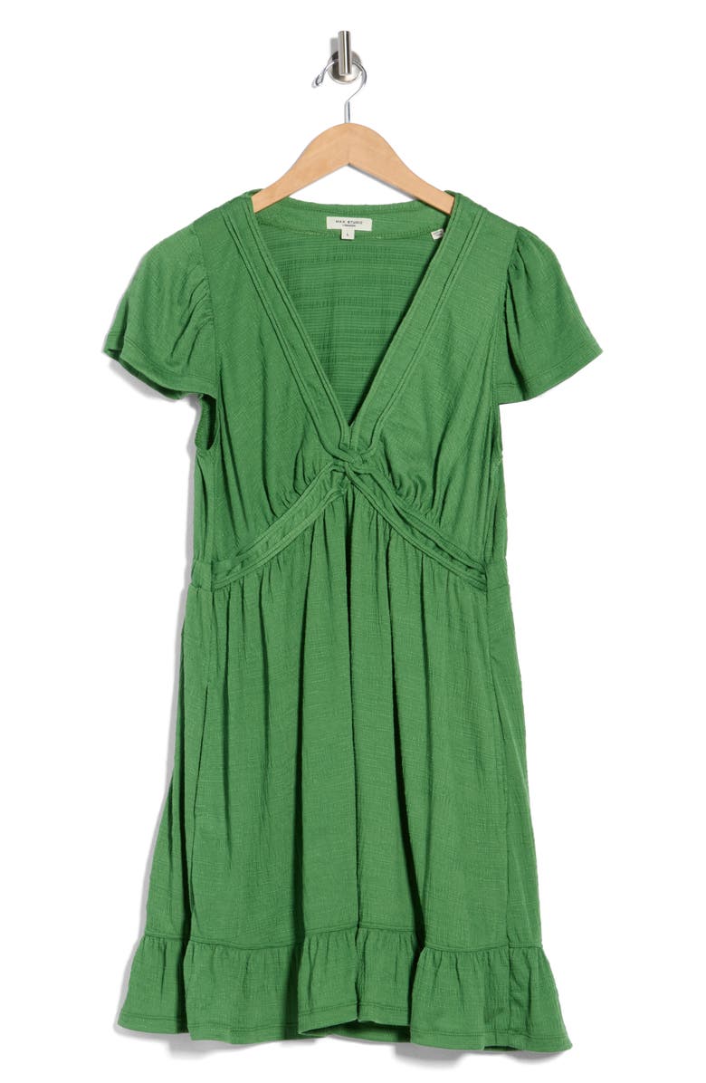 MAX STUDIO V-neck Jersey Dress, Alternate, color, Green