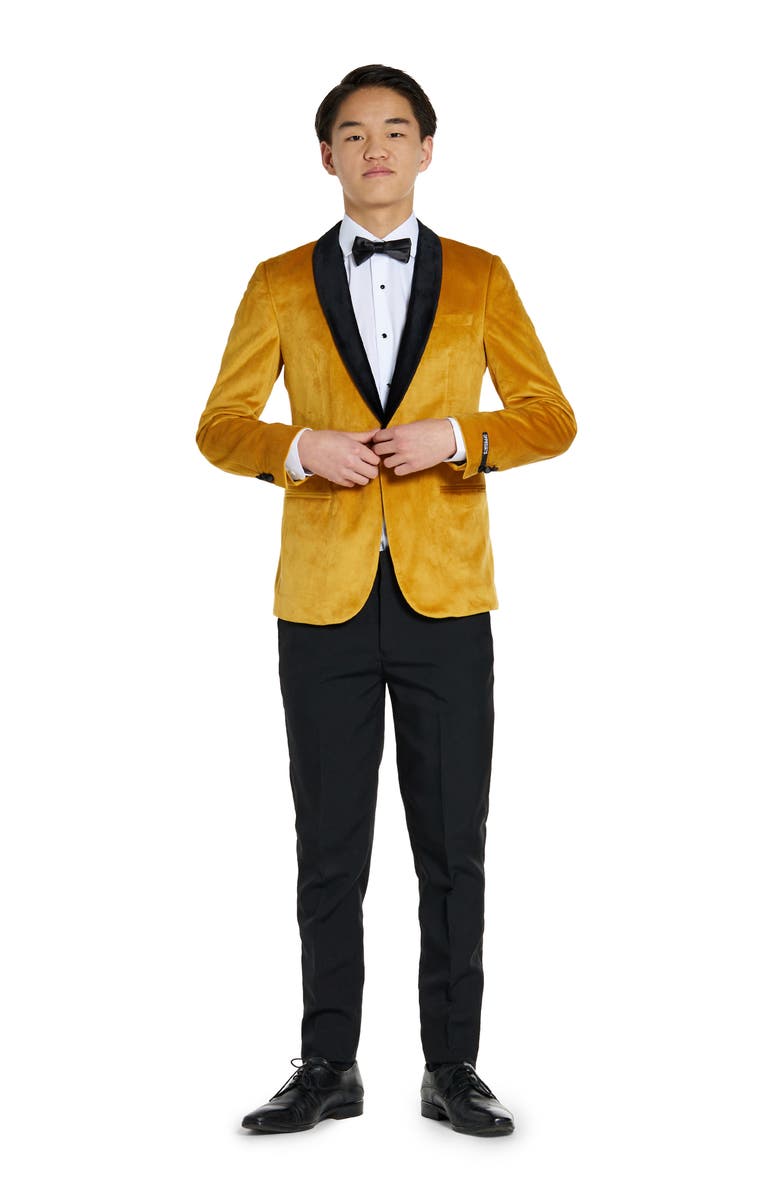 OppoSuits Kids' Satin & Velvet Dinner Jacket, Alternate, color, Gold