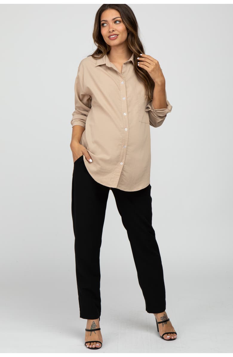 PinkBlush Pleated Relax Fit Maternity Pants, Main, color, 