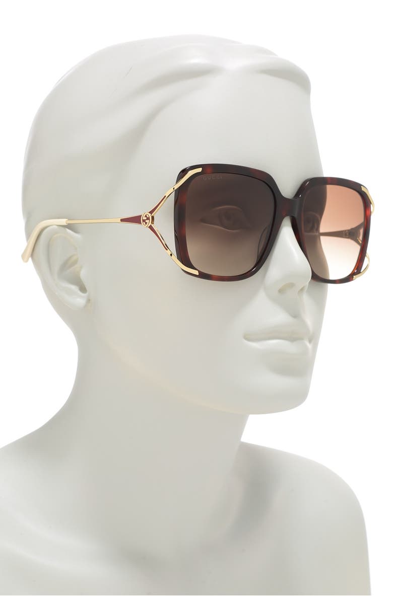 Gucci 56mm Square Sunglasses, Alternate, color,