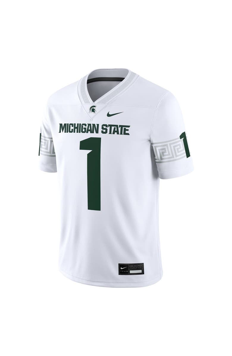 Nike Men's Nike #1 White Michigan State Spartans Game Jersey, Alternate, color, White