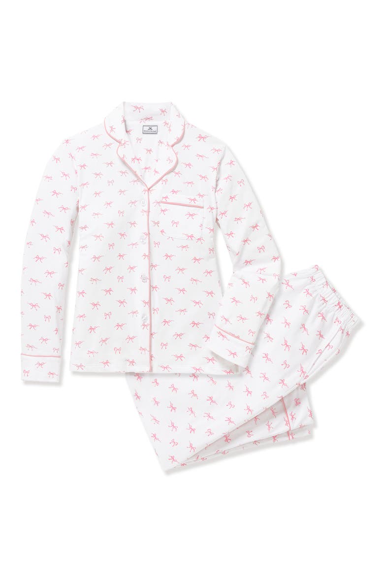 Bows Classic Pima Cotton Pajamas, Alternate, color, WHITE/ WHITE