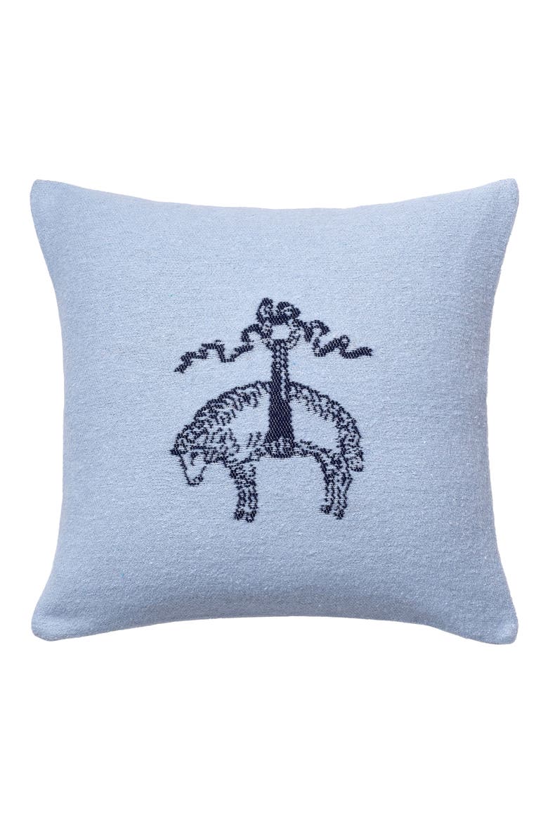 Signature Logo Cotton Throw Pillow, Main, color, LIGHT MARINE