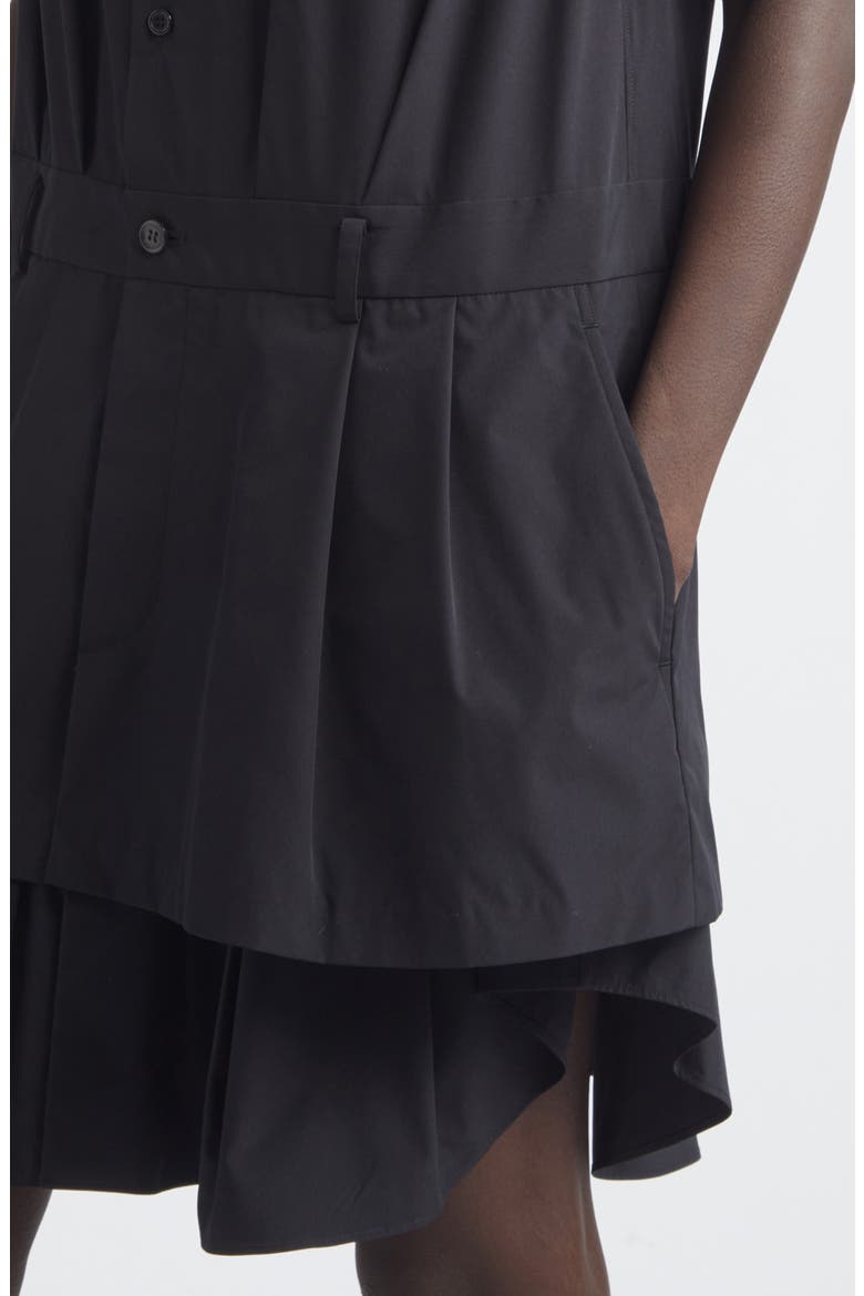 Typewriter Tiered Shirtdress, Alternate, color, BLACK