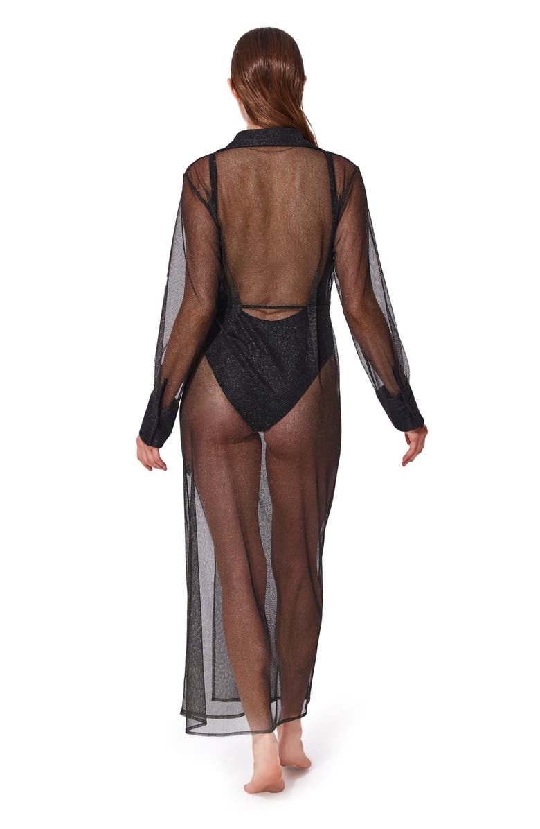 Gottex Pretty Women Mesh Wrap Dress Cover-Up, Alternate, color, Black