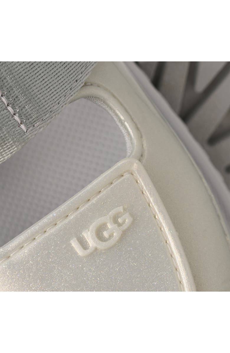 UGG<sup>®</sup> Kids' Goldenglow Glossy Sparkles Water Friendly Sandal, Alternate, color, Silver