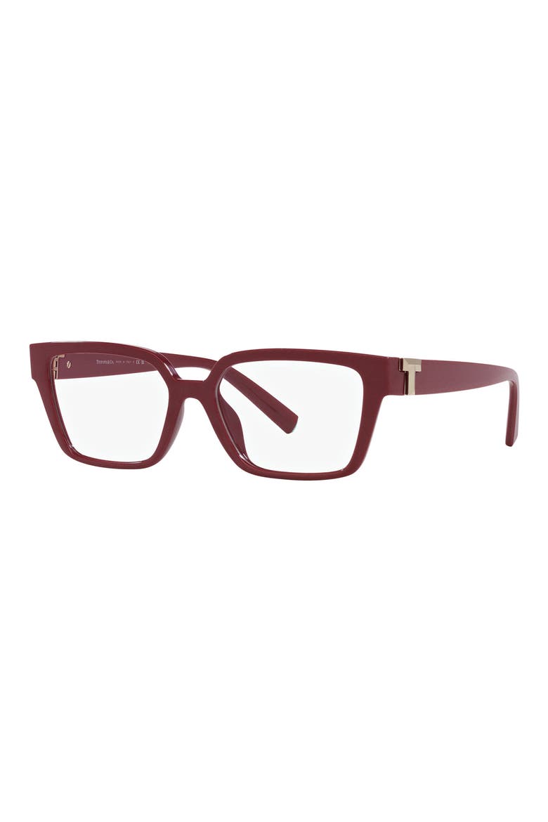 55mm Rectangular Optical Glasses, Alternate, color, DARK RED